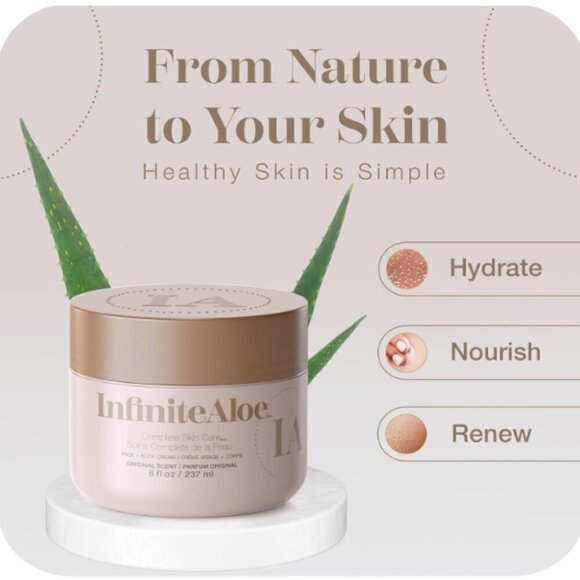 NEW! Infinite Aloe Everyday Hero Skincare Cream 8 OZ+ travel -Original Scent - Picture 6 of 14